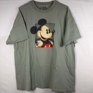 Vintage 90’s Y2K Disney Mickey Mouse Green Single Stitch Cotton T-Shirt USA L/XL